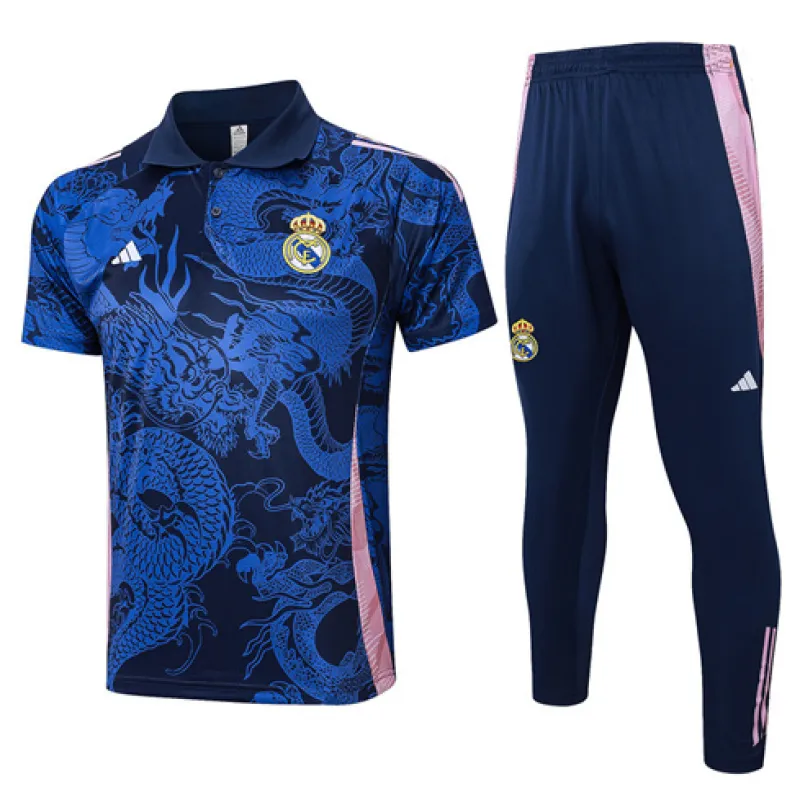 Real Madrid Trainings-Polo-Shirt + Hosen 2024/25 - Blau