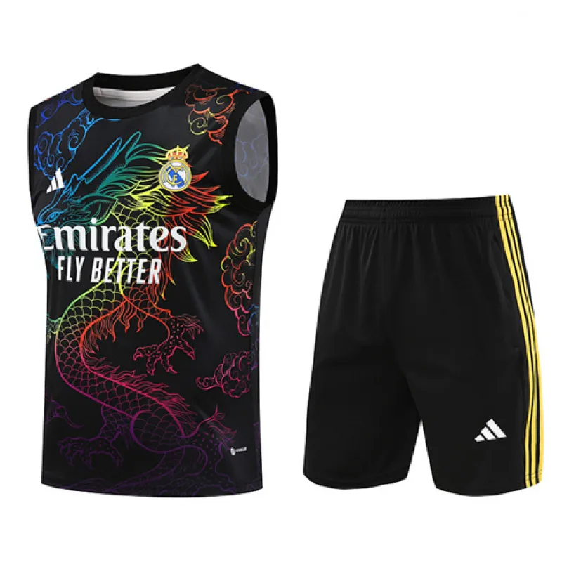 Set di bermuda e gilet del Real Madrid 2024/25 - Nero