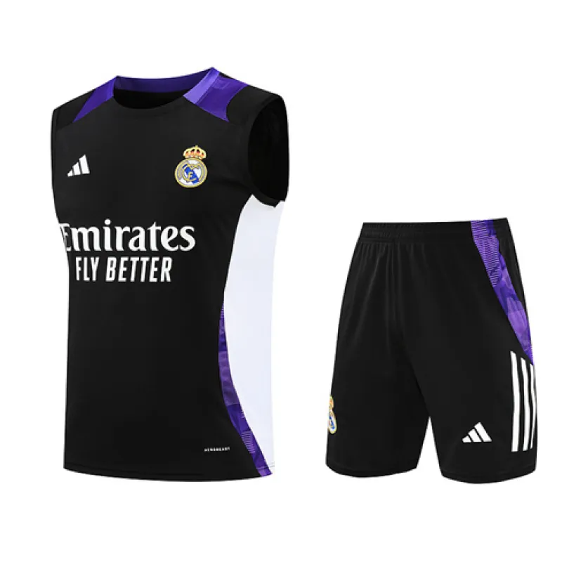 Set di bermuda e gilet del Real Madrid 2024/25 - Nero