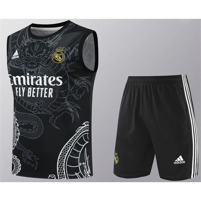 Set di bermuda e gilet del Real Madrid 2024/25 - Nero