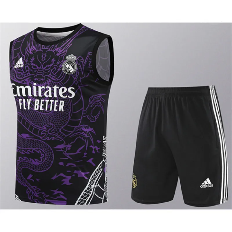Set di bermuda e gilet del Real Madrid 2024/25 - Nero