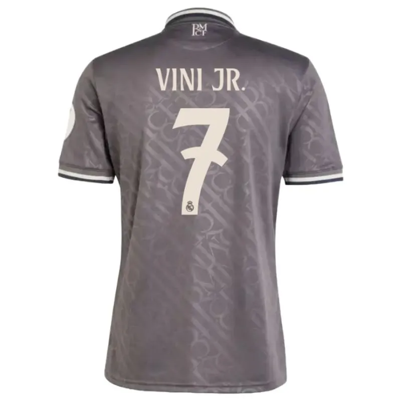 VINI JR - Conjunto de tercera camiseta para niños de Real Madrid 2024/25 - Gris