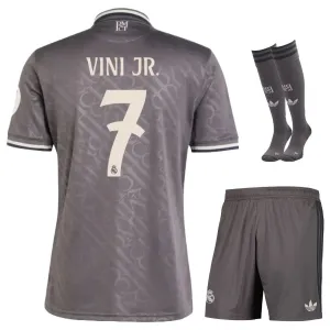 VINI JR - Kinder - Drittes Trikot - Set von Real Madrid 2024/25 - Grau