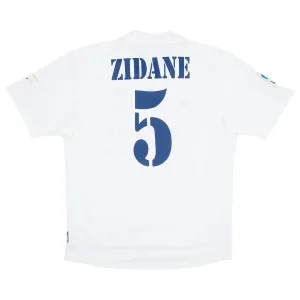 Maillot rétro de Zidane  pour le Real Madrid, domicile 2001/02 - Blanc