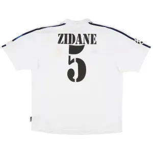 Maillot rétro de Zidane  pour le Real Madrid, domicile 2001/02 - Blanc