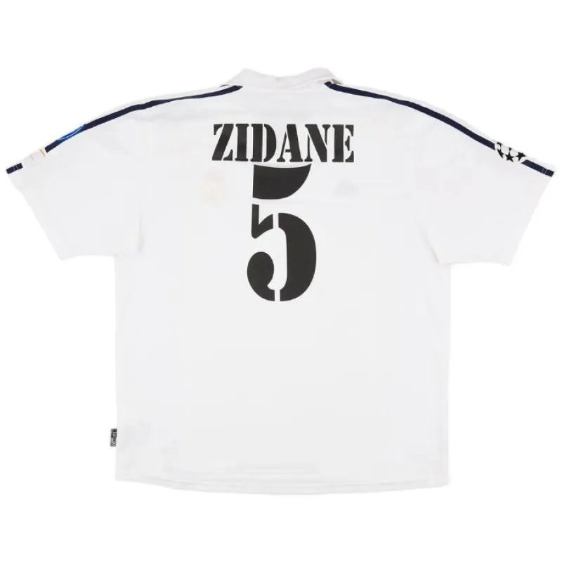 Maillot rétro de Zidane  pour le Real Madrid, domicile 2001/02 - Blanc