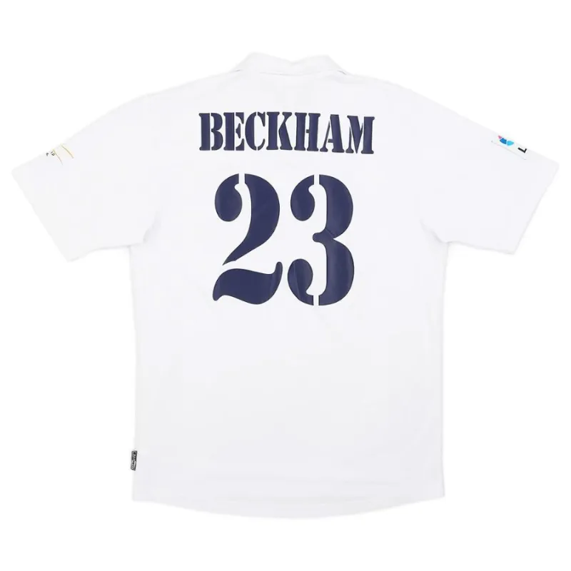 Camisa retro de Beckham  del Real Madrid, local 2002/03 - Blanca