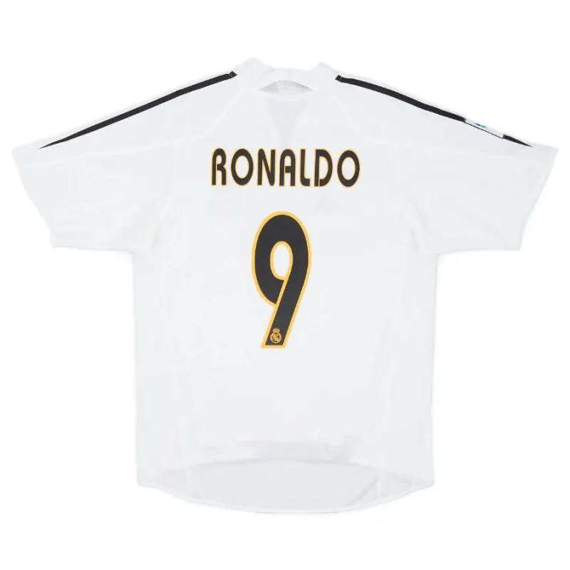 Camisa retro de Ronaldo del Real Madrid, local 2004/05 - Blanca