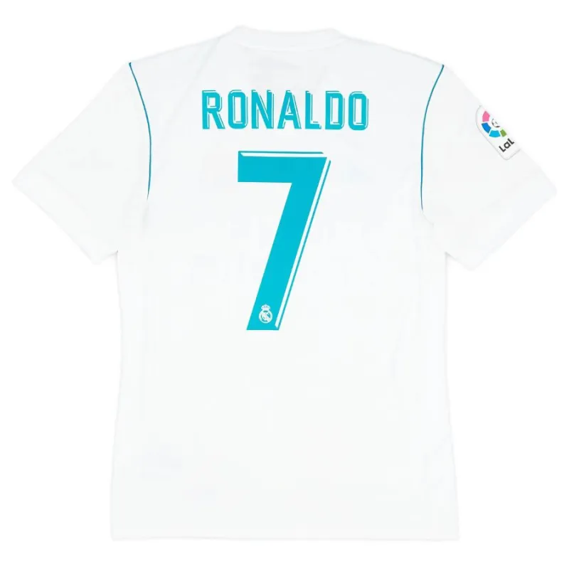 Maglia retro di Cristiano  Ronaldo per il Real Madrid, casa 2017/18 - Bianca