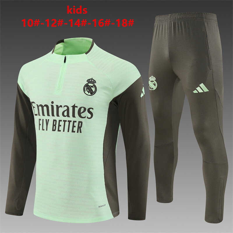 Real Madrid 2025/26 Kinder Sportanzug hellgrün
