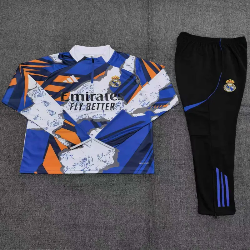 Real Madrid 2025/26 Kinder Sportanzug weiß blau