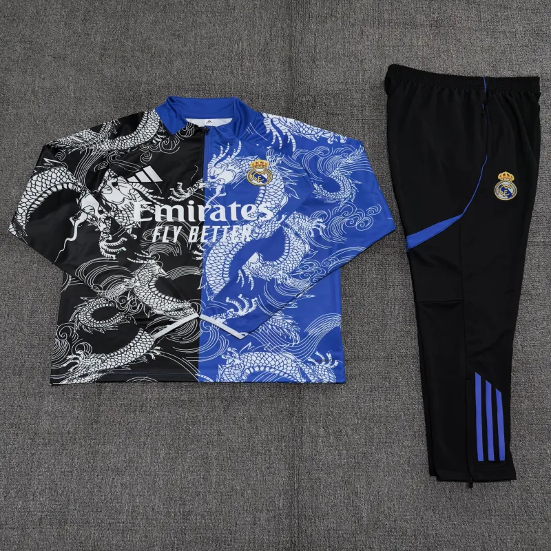 Real Madrid 2025/26 Kinder Sportanzug schwarz blau