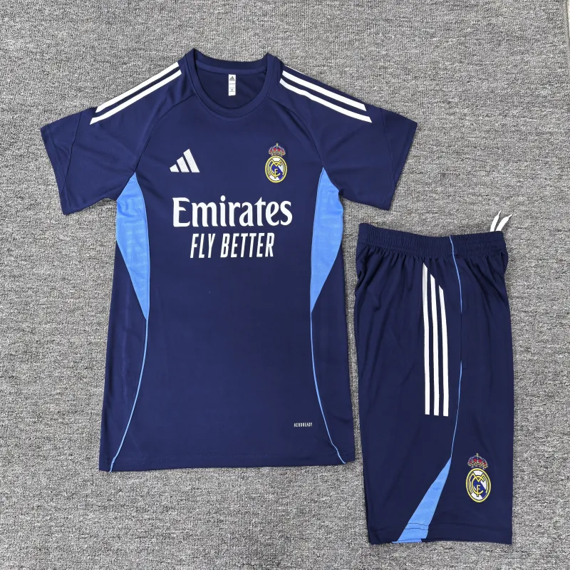 Real Madrid 2025/26 Kinder Trainingsanzug blau