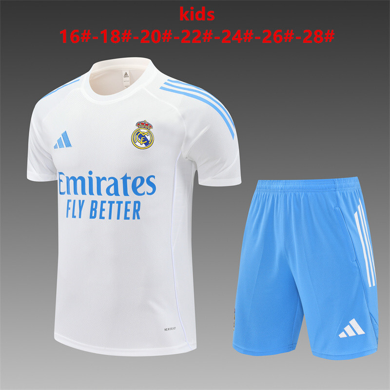 Real Madrid 2025/26 Kinder Trainingsanzug weiß