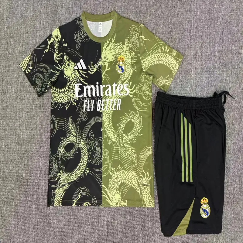 Real Madrid 2025/26 Kinder Trainingsanzug schwarz grün