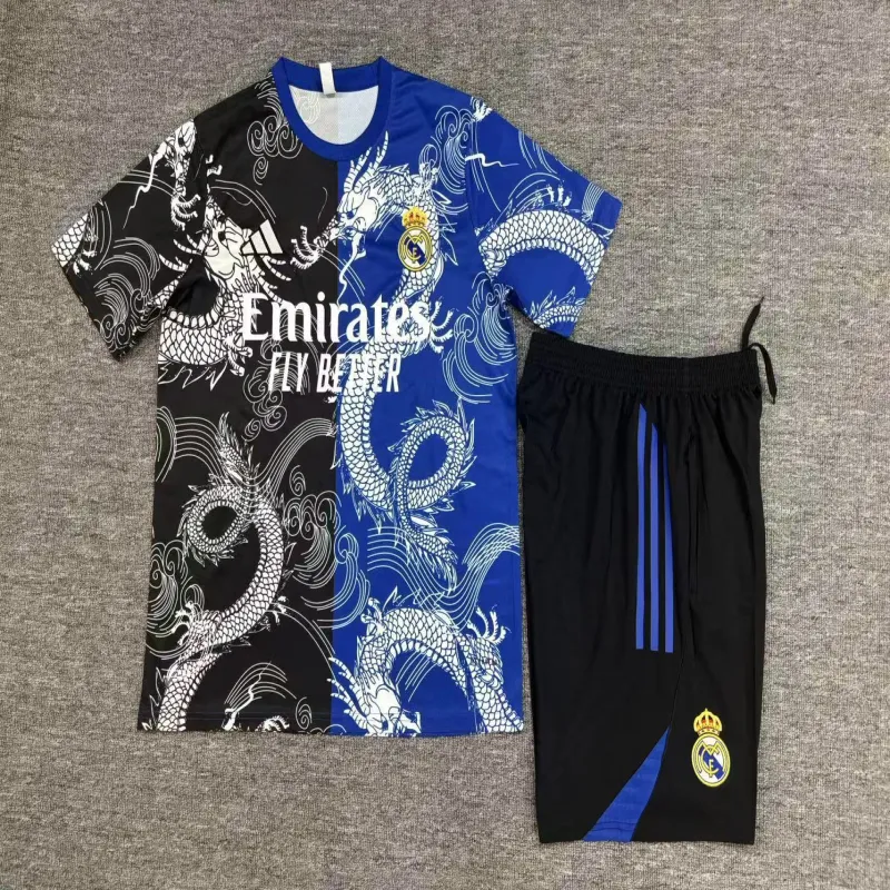 Real Madrid 2025/26 Ensemble Entraînement Enfan noir bleu