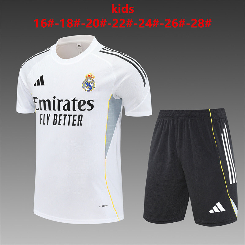 Real Madrid 2025/26 Kinder Trainingsanzug weiß