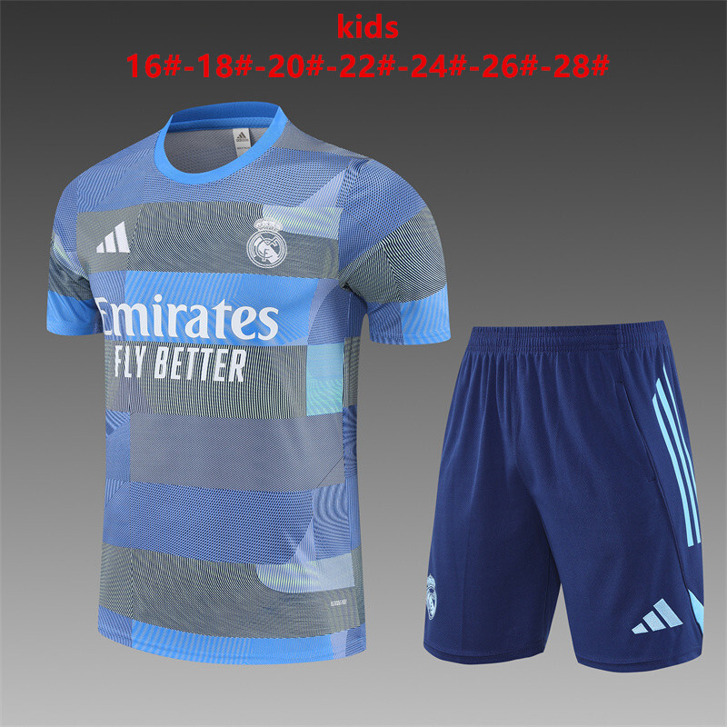 Real Madrid 2025/26 Ensemble Entraînement Enfan bleu