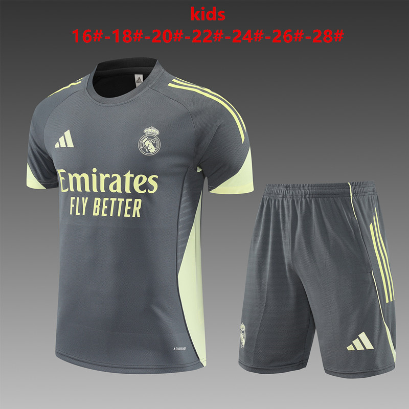 Real Madrid 2025/26 Kinder Trainingsanzug grau