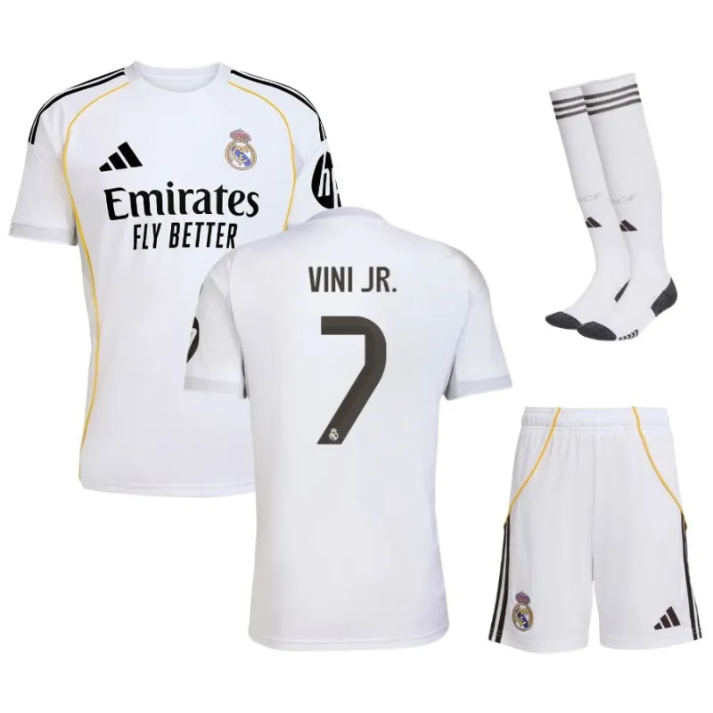 Real Madrid VINI JR Kit di casa per bambini 2025/26 - Bianca