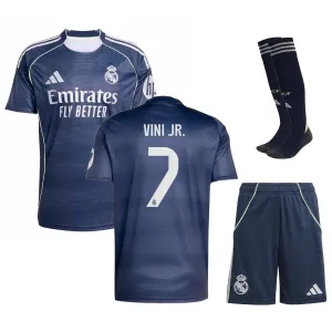 Real Madrid CF VINI JR 2025/26 Kinder-Auswärts-Kit - Blau