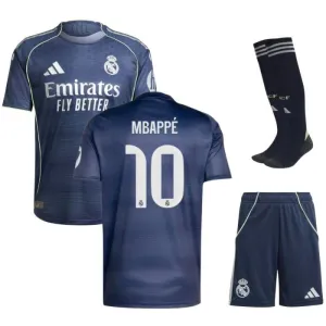 Real Madrid CF MBAPPÉ 2025/26 Kinder-Auswärts-Kit - Blau