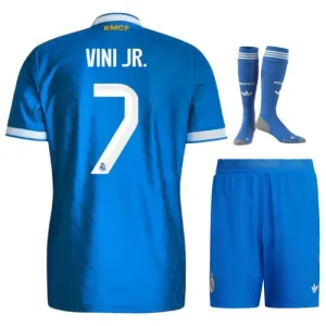 Real Madrid VINI JR 2025/26 Drittes Kinder-Kit – Blau