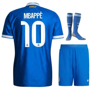 Real Madrid MBAPPÉ 2025/26 Drittes Kinder-Kit – Blau