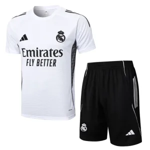 Camiseta de Entrenamiento + Pantalones Cortos Real Madrid 2025/26 - Blanco