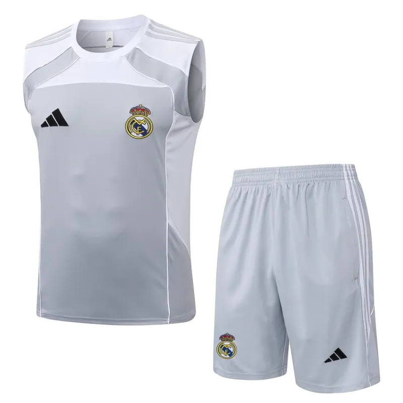 Ensemble Short et Débardeur Real Madrid 2025/26 - Gris