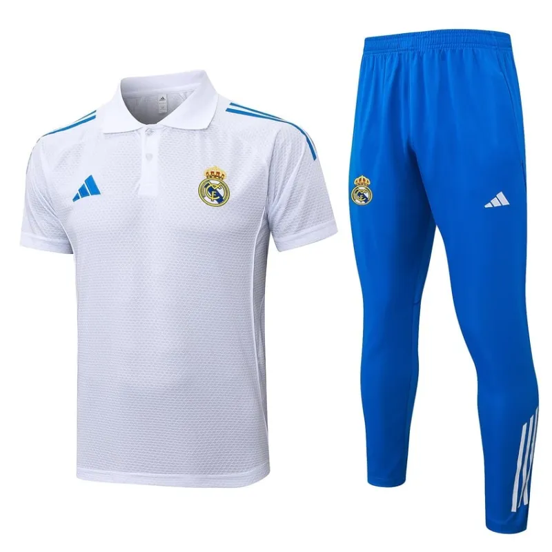 Polo de Sport Real Madrid 2025/26 - Blanc/Bleu