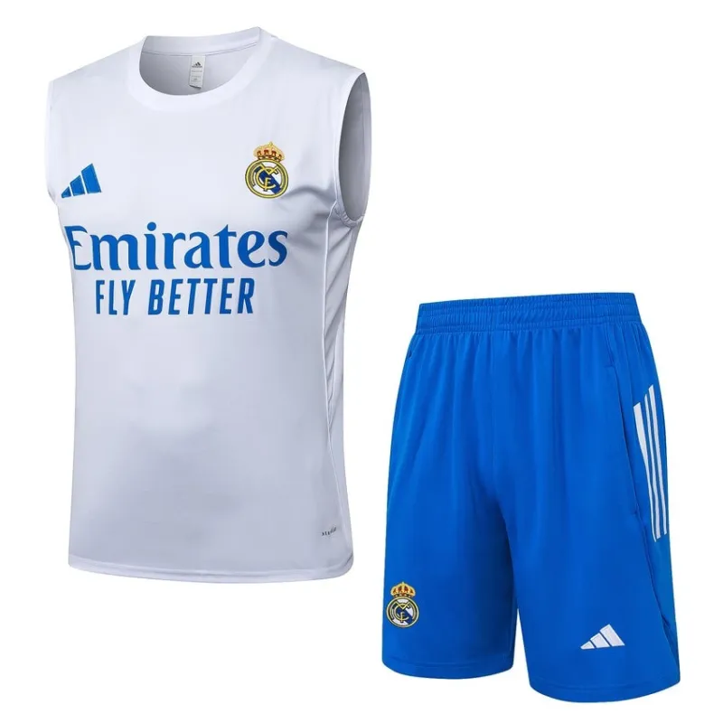 Ensemble Short & Débardeur Real Madrid 2025/26 - Blanc/Bleu