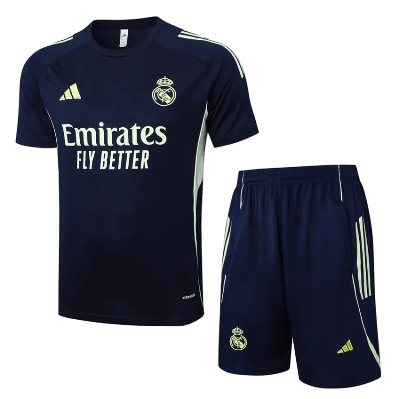 Maglia + Pantaloncini Allenamento Real Madrid 2025/26 - Blu Scuro