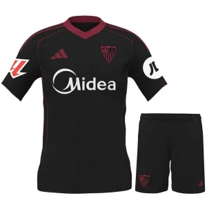 Sevilla 2025/26 Tercera camiseta + pantalones cortos infantil - Negra
