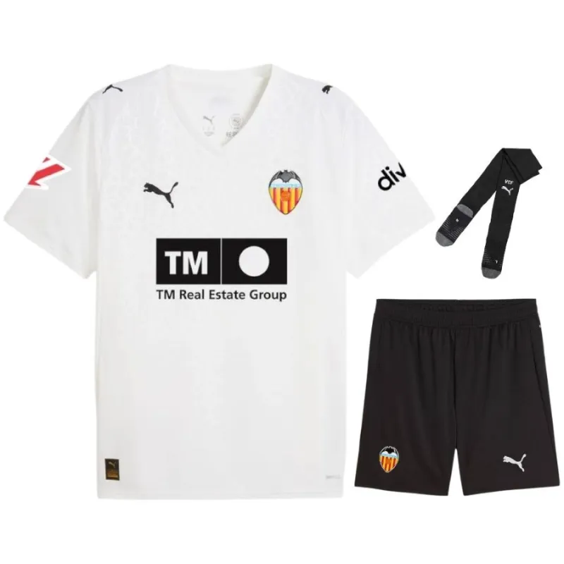 Ensemble de maillot enfant à domicile du Valencia CF 2025/26 - Blanc
