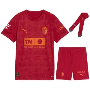 Conjunto camiseta infantil Valencia 2025/26 Visitante - Roja