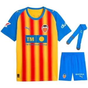 Valencia 2025/26 Tercera Camiseta Conjunto Infantil - Amarillo/Azul/Rojo