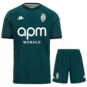 Camiseta + pantalón corto de fuera de casa 2024/25 para niños de Mónaco - Verde