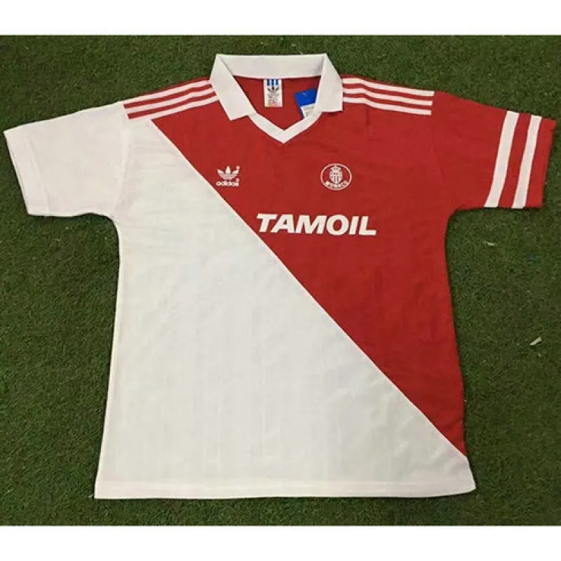 Camiseta retro de AS Monaco 1992 - 94 en partido de local - Blanca/Roja