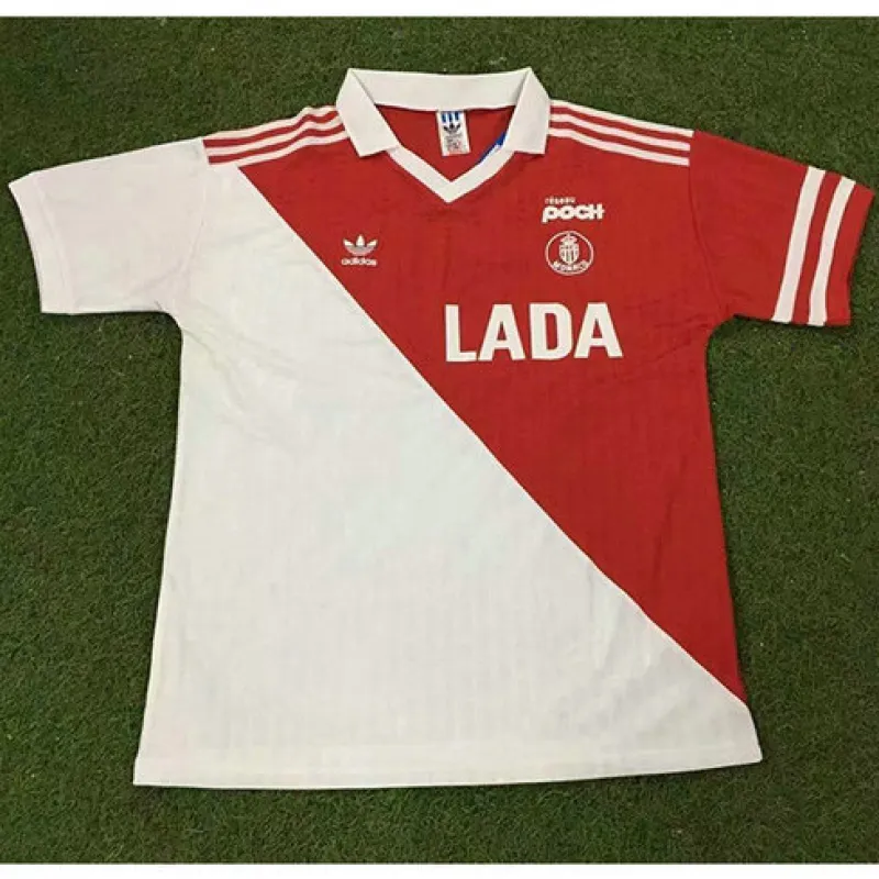 Camiseta retro de AS Monaco 1990/91 en partido de local - Blanca/Roja