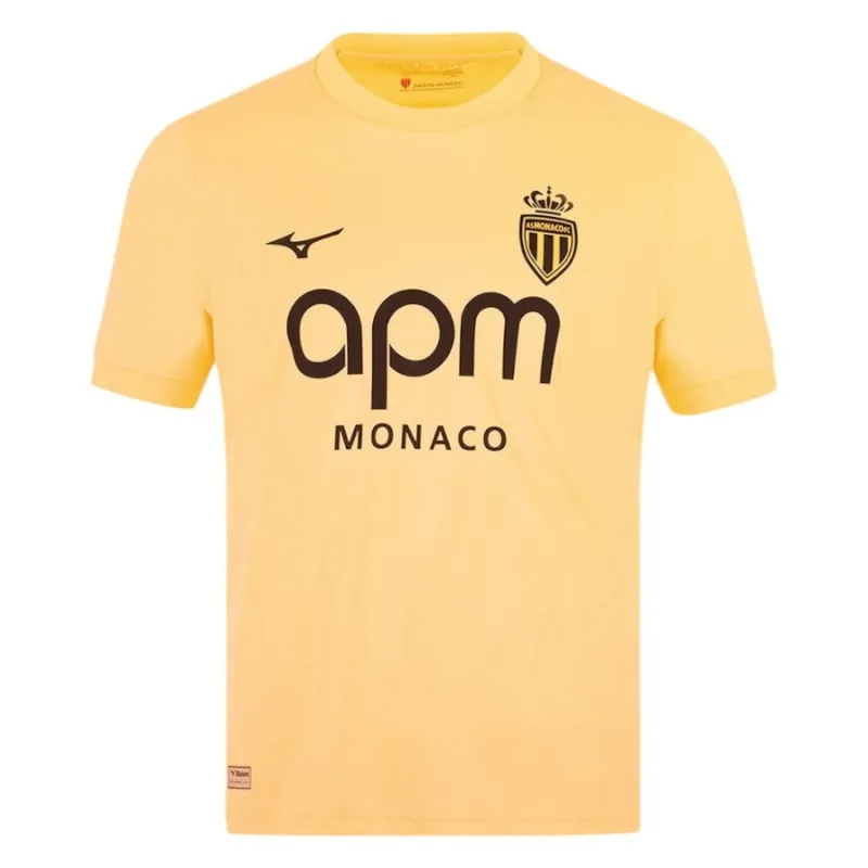 Mónaco 2025/26 Tercera Camiseta Infantil + Pantalón Corto - Amarilla