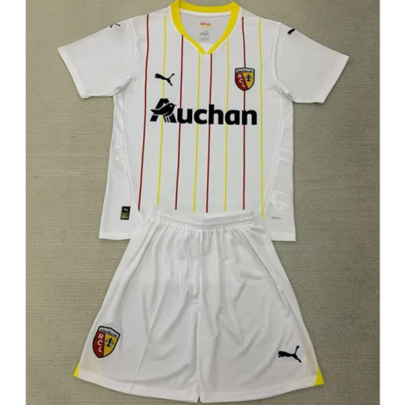 Tercera camiseta y pantalones cortos para niños de Lens 2024/25 - Blanco