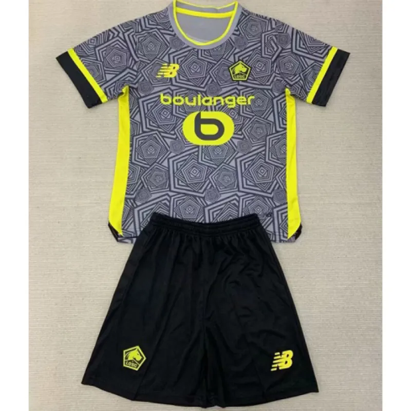 Tercera camiseta y pantalones cortos para niños de Lille 2024/25 - Gris
