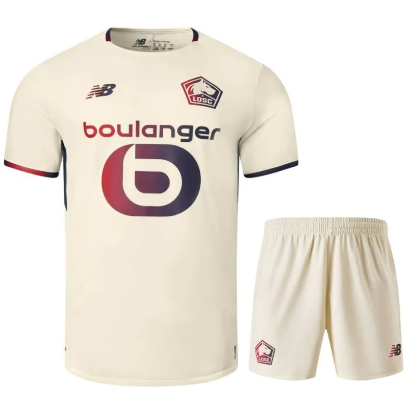 Lille 2025/26 Auswärts Kindertrikot + Shorts – Beige