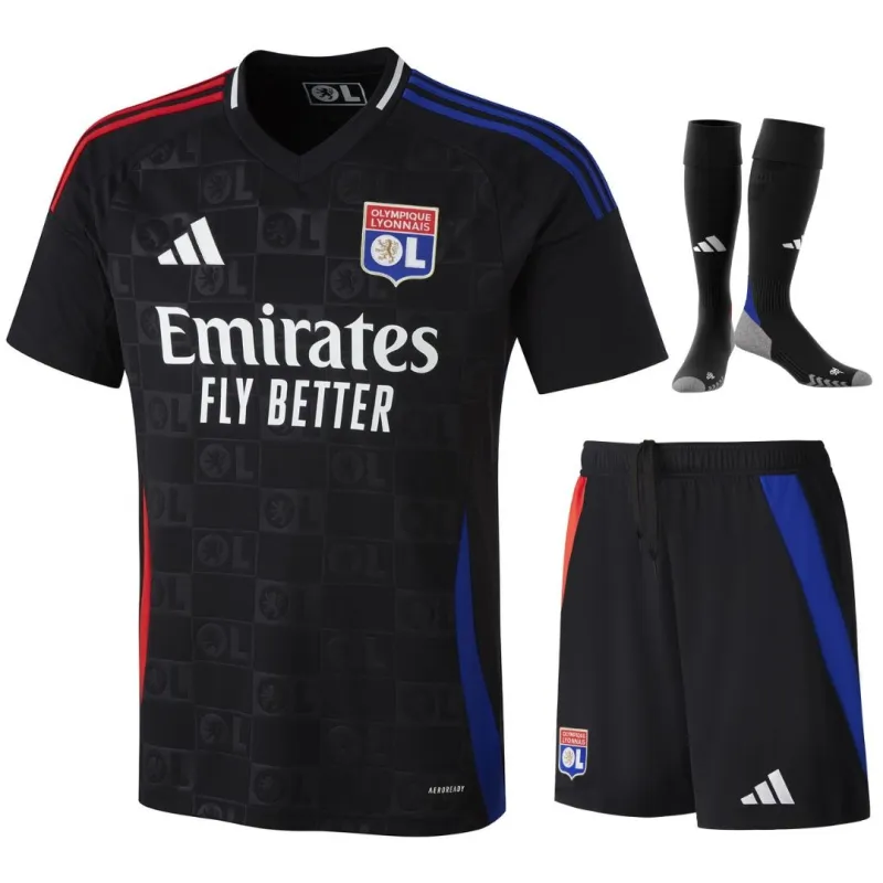 OL Set di maglia per bambini fuori casa 2024/25 - Nero