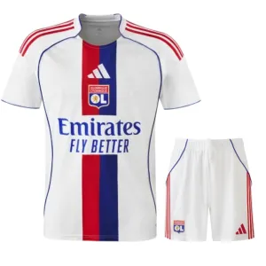 Maillot domicile enfant + short de l'Olympique Lyonnais 2025/26 - Blanc