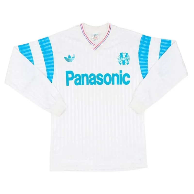 Marsella 1990/91 Camiseta retro local de manga larga - Blanca