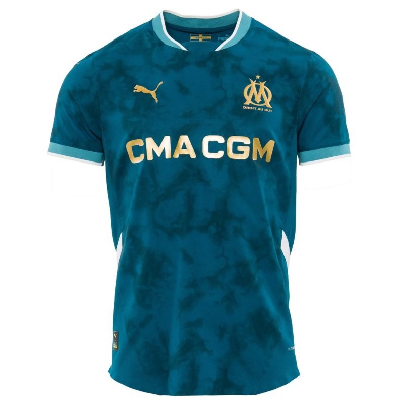 Maglia della versione giocatore di trasferta dell'Olympique di Marsiglia 2024/25 - Azzurra