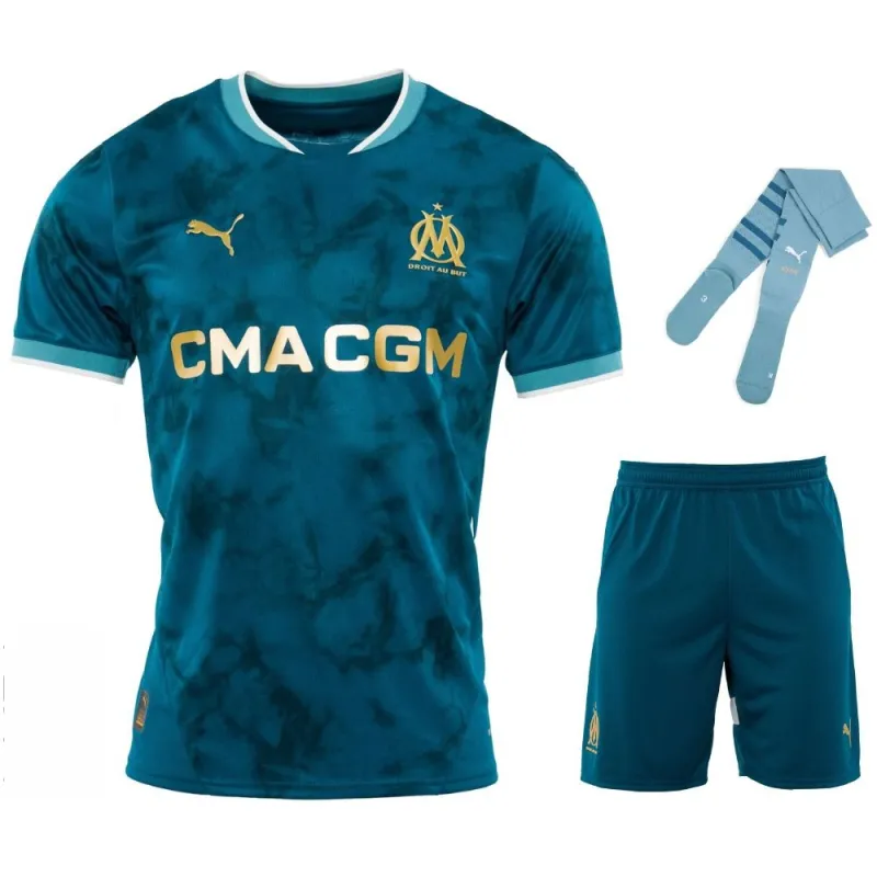 Set de camiseta de fuera de casa 2024/25 para niños de Marsella - Azul​