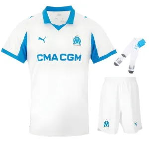 Kit infantil de local del Olympique de Marseille 2025/26 - Blanco